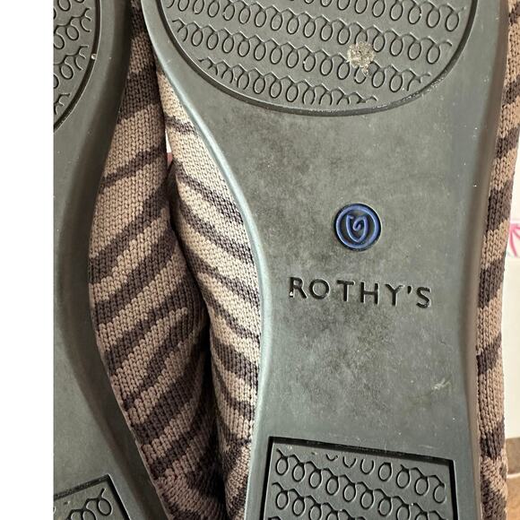 Rothy’s Women’s The Point Gray Zebra Ballet Flats Size 8 Pointed Toe Casual - Picture 6 of 7